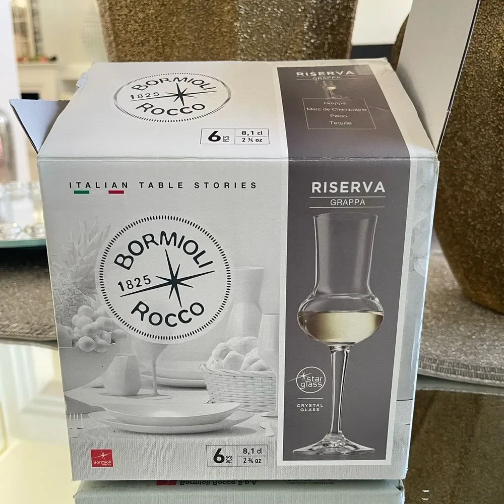 Bormioli Rocco Set of 6 Riserva Grappa Glasses - 2.75 oz.